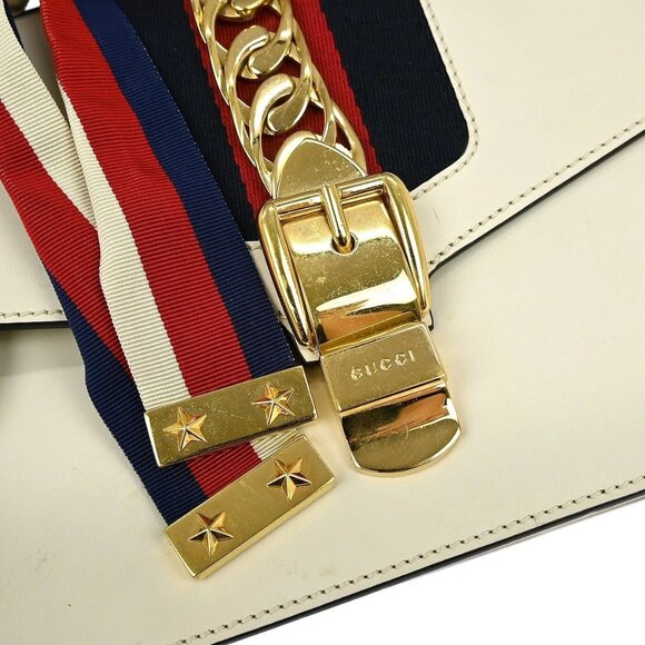 BUYIT Gucci White Sylvie Shoulder Bag 421882 001998 NQ03995 - Picture 5 of 10